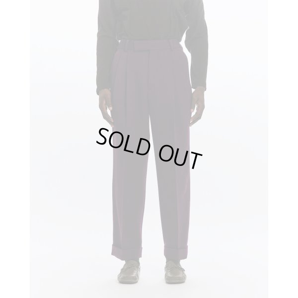 画像3: 【MARKAWARE(マーカウェア)】Polwarth Tuxedo Cloth Double Pleated Wide Trousers "Purple"