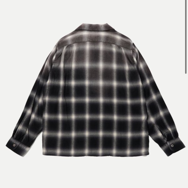 画像2: 【T.T(Taiga Takahashi)】Lot.101 Open Collar Shirt / BLEACHED GRAY PLAID