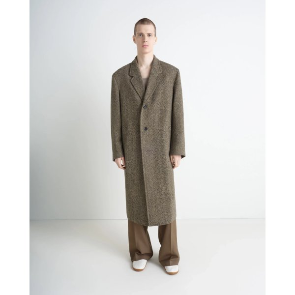 画像2: 【LEMAIRE(ルメール)】CHESTERFIELD COAT/ BLACK×STRAW MELANGE
