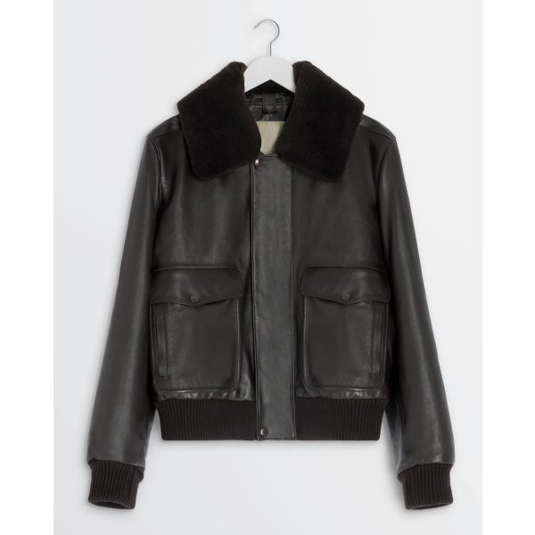 画像1: 【LEMAIRE(ルメール)】LEATHER BLOUSON/ CHARRED OAK