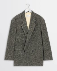 【LEMAIRE(ルメール)】SHORT DOUBLE BREASTED COAT/ BLACK×BEIGE MELANGE