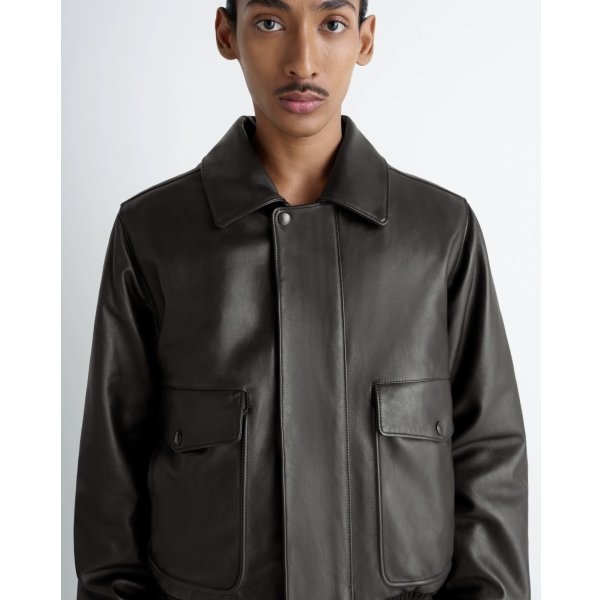 画像2: 【LEMAIRE(ルメール)】LEATHER BLOUSON/ CHARRED OAK