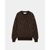 【MARKAWARE(マーカウェア)】Natural Colar Alpaca Rain Drop Pattern Jumpe　”natural brown mix”