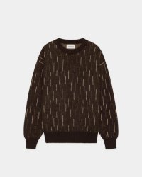 【MARKAWARE(マーカウェア)】Natural Colar Alpaca Rain Drop Pattern Jumpe　”natural brown mix”