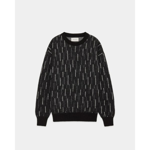 画像4: 【MARKAWARE(マーカウェア)】Natural Colar Alpaca Rain Drop Pattern Jumpe　”natural black mix”