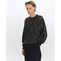【MARKAWARE(マーカウェア)】Natural Colar Alpaca Rain Drop Pattern Jumpe　”natural black mix”