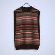 画像1: 【BISOWN(ビソウン)】CASHMERE FAIRISLE MIDDLEVEST/ BROWN MIX (1)