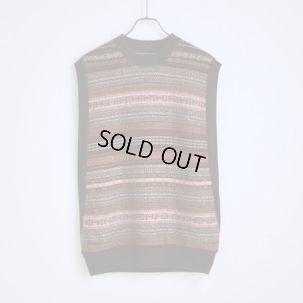 画像1: 【BISOWN(ビソウン)】CASHMERE FAIRISLE MIDDLEVEST/ BROWN MIX