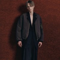 【ANTHEM A(アンセムエー)】PIGMENT AND DYE PUFFER MILITARY BLOUSON/ DUSTY BLACK