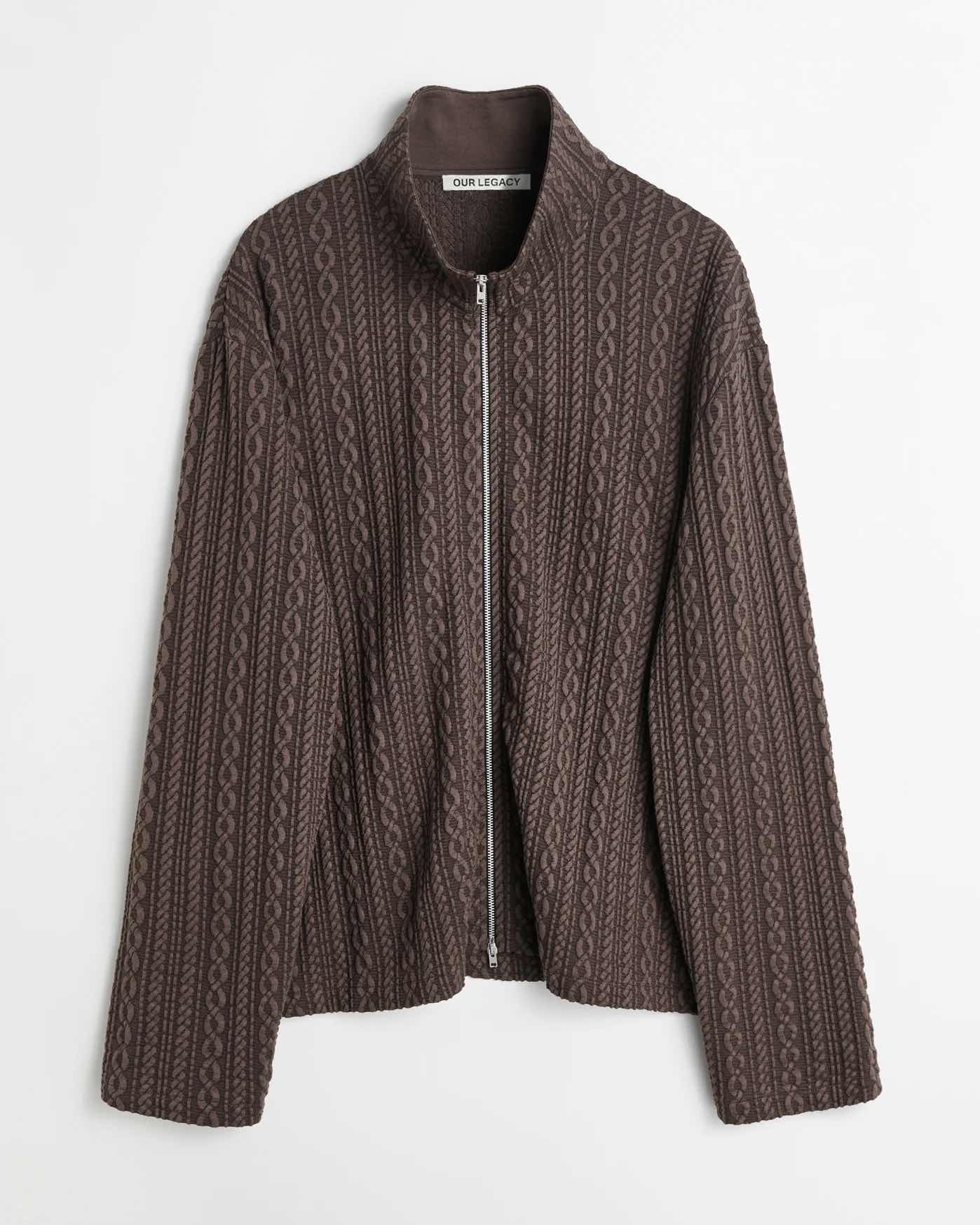 【OUR LEGACY(アワーレガシー)】SHRUNKEN FULLZIP POLO/ Indulgent Choco Cable Jaquard