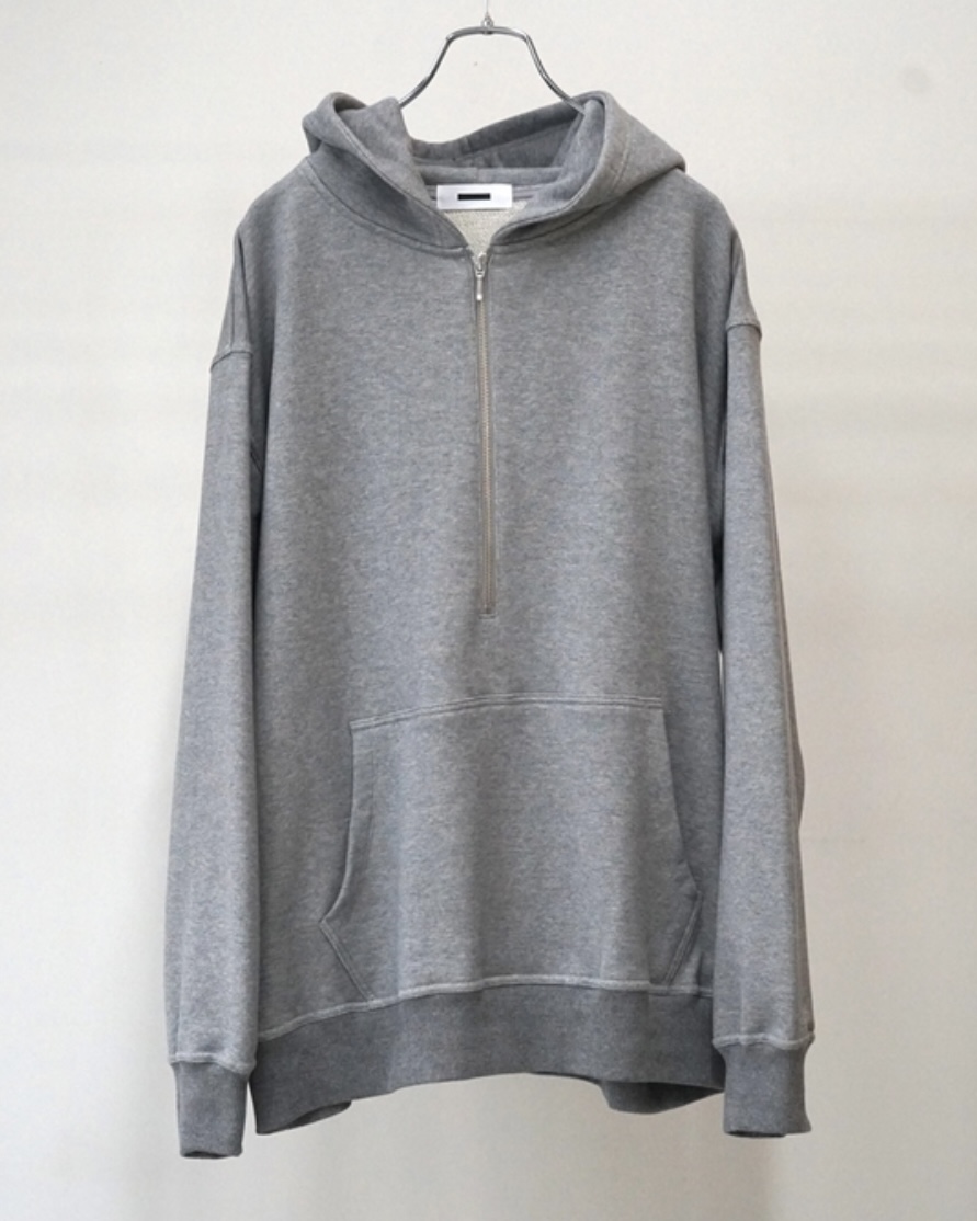 【REVERBERATE(リバーバレイト)】HALF ZIP HOODY/ GRAY