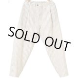 画像: 【JAN-JAN VAN ESSCHE(ヤンヤンヴァンエシュ)】PLEATED TROUSERS(TROUSERS＃68)/ BONE STRIPED WOOL COTTON CLOTH