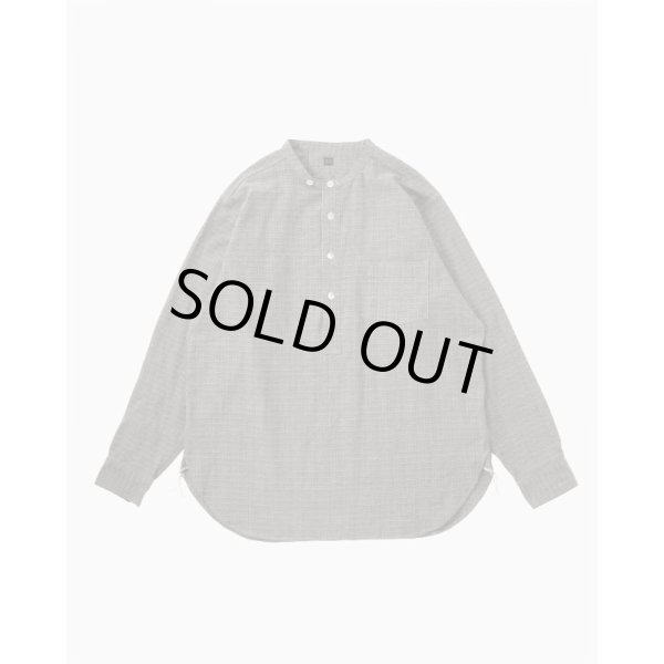 画像1: 【Taiga Takahashi(タイガタカハシ)】Lot.105 Band Collar Shirt P/O/ Ivory Jacquard