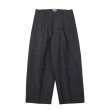 画像1: 【blurhms(ブラームス)】Wool Ramie Super Wide Slacks/ Heather Black