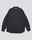 画像1: 【ENCOMING(インカミング)】OPEN COLLAR SHIRT/ BLACK