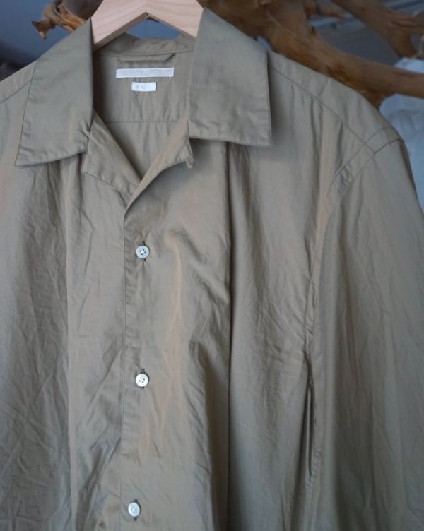 画像2: 【blurhms(ブラームス)】Chambray Open-collar Shirt/ OliveBeige