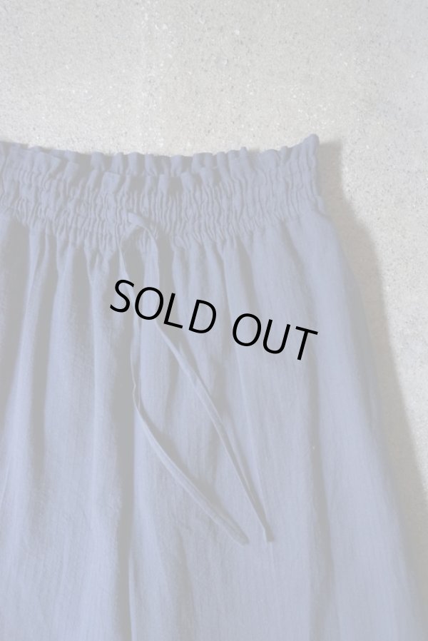 画像4: 【POSTELEGANT(ポステレガント)】COTTON LINEN STRIPE WIDE TROUSERS/ Navy Stripe