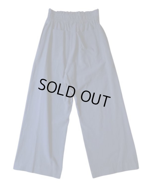 画像3: 【POSTELEGANT(ポステレガント)】COTTON LINEN STRIPE WIDE TROUSERS/ Navy Stripe