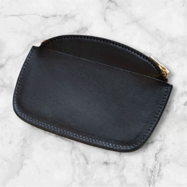 画像1: 【forme(フォルメ)】Coin purse Baby Calf/ Black