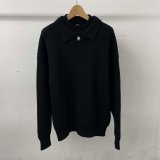 画像: 【LES SIX(レシス)】Double Collar Sweater/ Black