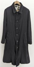 画像1: 【KHOKI(コッキ)】Washed wool coat/ Black