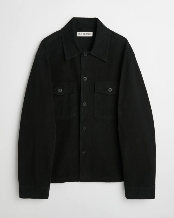 画像1: 【OUR LEGACY(アワーレガシー)】EVENING COACH JACKET/ Black Brushed Cotton