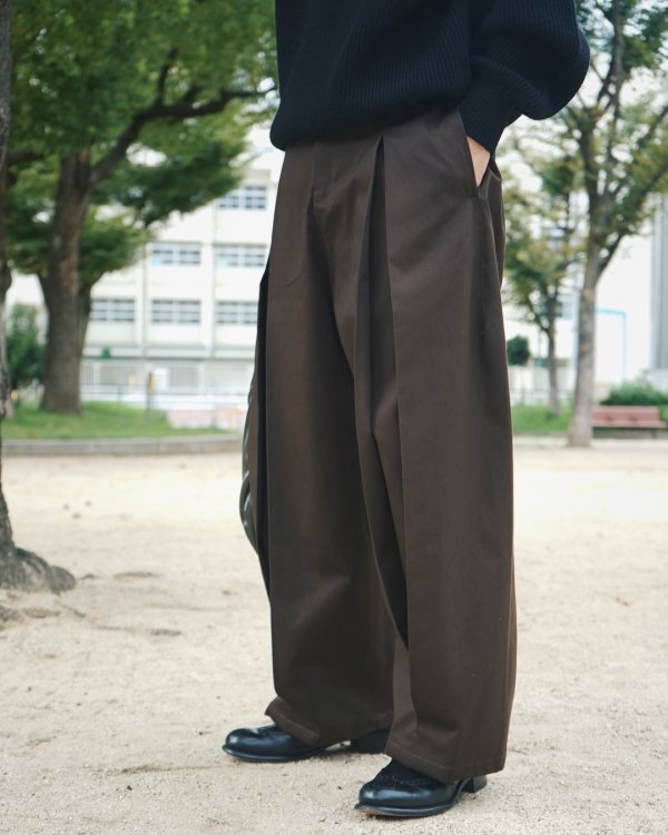 画像4: 【sage NATION(セイジネーション)】BOX PLEAT TROUSER/ BROWN