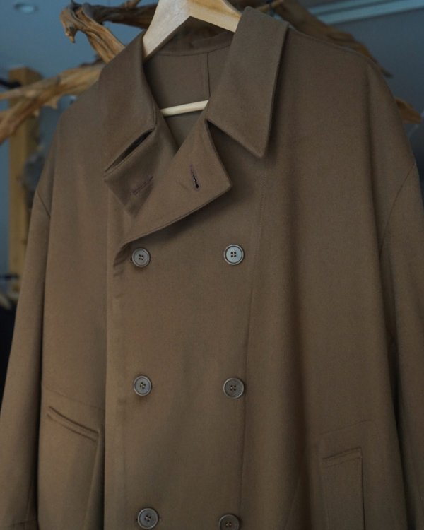 画像2: 【GABRIELA COLL GARMENTS(ガブリエラコールガーメンツ)】LORO PIANA HEAVY WOOL BREASTED COAT/ CAMEL