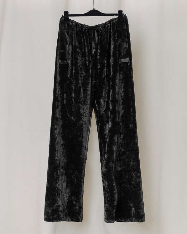 画像1: 【GABRIELA COLL GARMENTS(ガブリエラコールガーメンツ)】COTTON VELVET FLAP POCKET TROUSERS/ BLACK