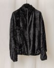 画像1: 【GABRIELA COLL GARMENTS(ガブリエラコールガーメンツ)】COTTON VELVET ZIPPER JACKET/ BLACK