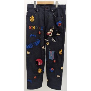 画像: 【KHOKI(コッキ】Hand embroidery pants/ Navy