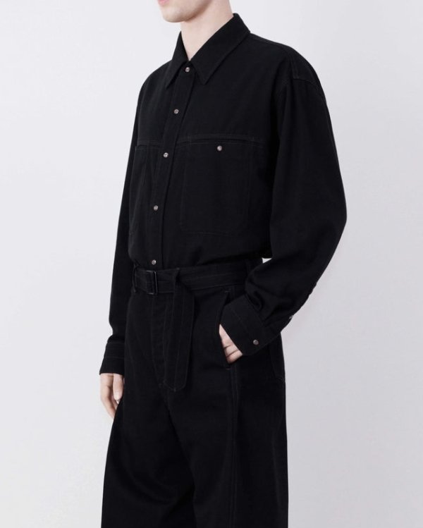 画像2: 【LEMAIRE(ルメール)】TWISTED BELTED PANTS/ HEAVY BLACK DENIM