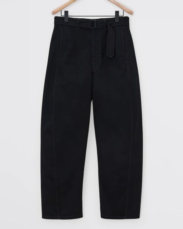 画像1: 【LEMAIRE(ルメール)】TWISTED BELTED PANTS/ HEAVY BLACK DENIM