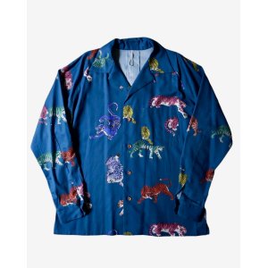 画像: 【m's braque(エムズブラック)】LONG SLEEVE ALOHA SHIRT/ MULT COLOR TIGERS