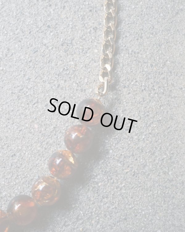 画像2: 【m's braque(エムズブラック)】DEADSTOCK CRACKED BEADS NECKLACE/ NATURAL×METAL