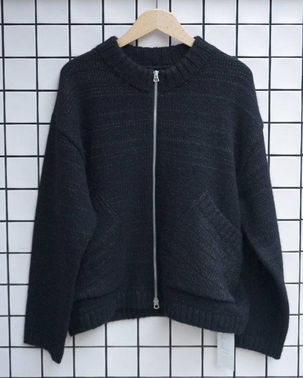 画像2: 【ENCOMING(インカミング)】KNITTED TWO POCKET BLOUSON/ BLACK