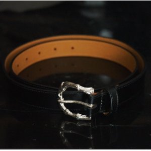 画像: 【Rosaria Product(ロザリアプロダクト)】Bamboo Buckle Belt/ BLACK