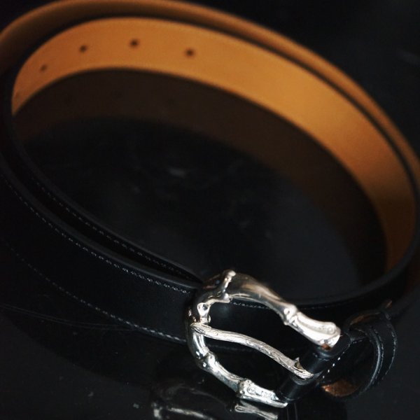 画像3: 【Rosaria Product(ロザリアプロダクト)】Bamboo Buckle Belt/ BLACK