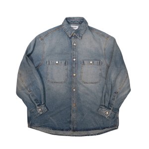 画像: 【HED MAYNER(ヘドメイナー)】DENIM OVERSHIRT/ LIGHT PASTEL BLUE