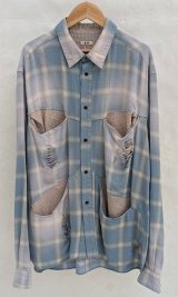 画像: 【KHOKI(コッキ)】Vintage-effect shirt/Blue