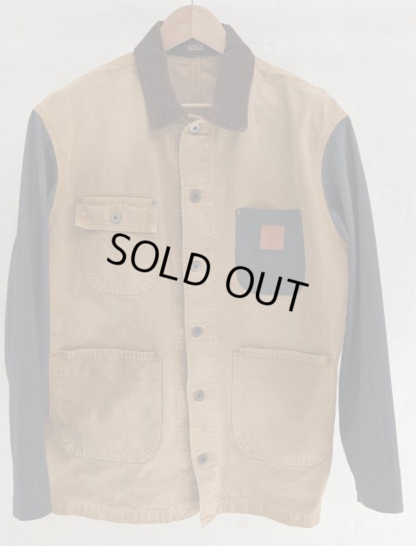 画像1: 【KHOKI(コッキ)】Vintage-effect work coat/Beige