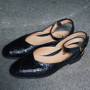 画像: 【Le Yucca's(レユッカス)】Strap Sandal(Y38325)/ BLACK FLANCS CROCODILE SHINE/ NERO(Black)