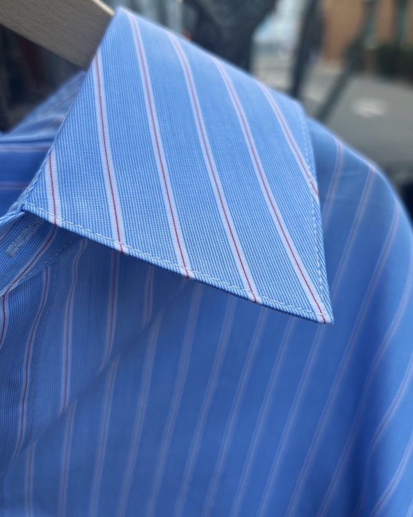 画像4: 【LES SIX(レシス)】Classic Slip Shirt/ Blue Stripe