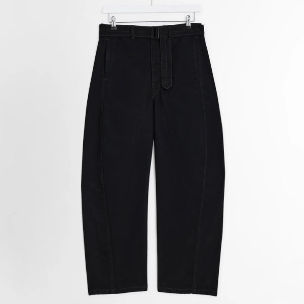 画像1: 【LEMAIRE(ルメール)】TWISTED BELTED PANTS/ HEAVY BLACK DENIM