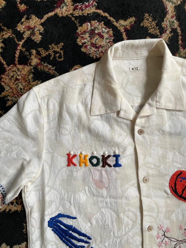 画像3: 【KHOKI(コッキ)】Hand enbroidered-design shirt/White