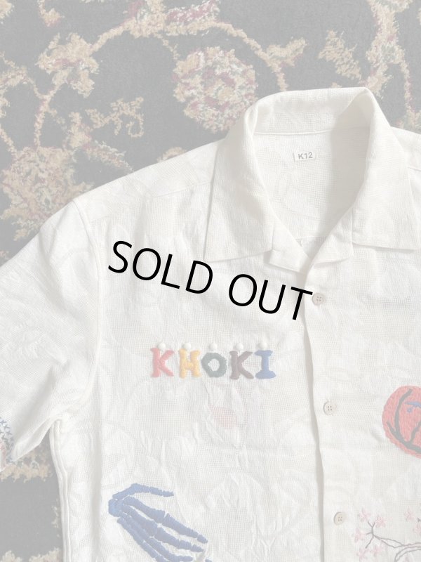 画像3: 【KHOKI(コッキ)】Hand enbroidered-design shirt/White