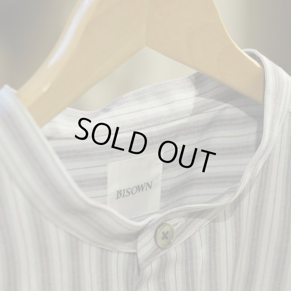 画像3: 【BISOWN(ビソウン)】STRIPE PULLOVER SHIRTS/ BLUE STRIPE