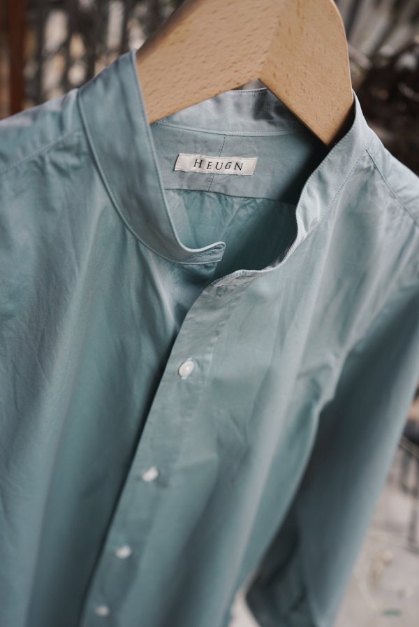 画像4: 【HEUGN(ユーゲン)】“Rob” BAND COLLAR SHIRT- Chambry green