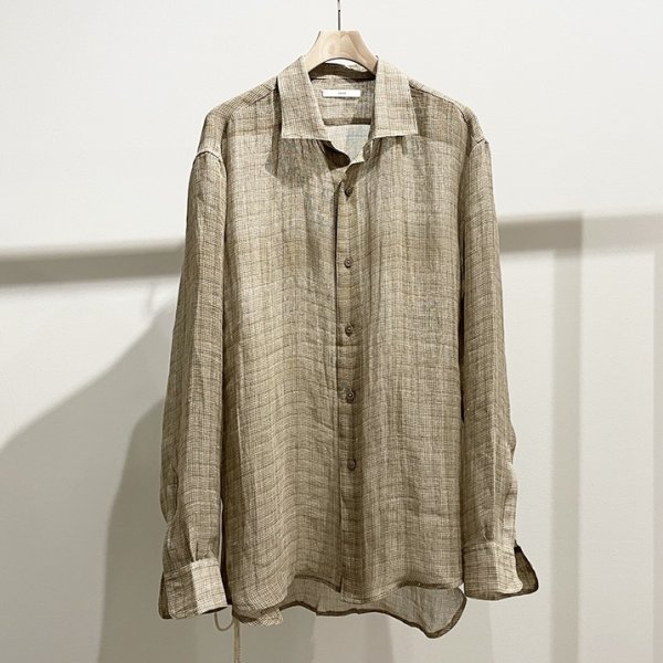 画像1: 【KAKAN(カカン)】HORIZONTAL COLLAR SHIRT/ BEIGE