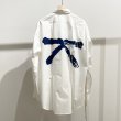 画像1: 【KAKAN(カカン)】HORIZONTAL COLLAR SHIRT〈K〉/ WHITE&HANDPAINT PRINT